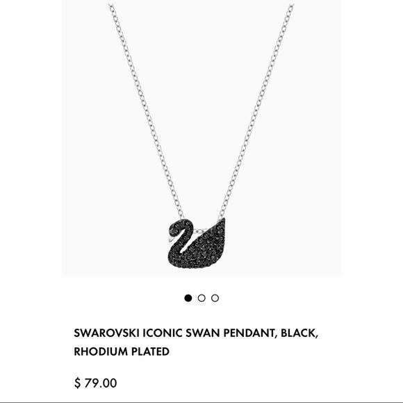 Swarovski Iconic Black Swan Necklace - Picture 2 of 9
